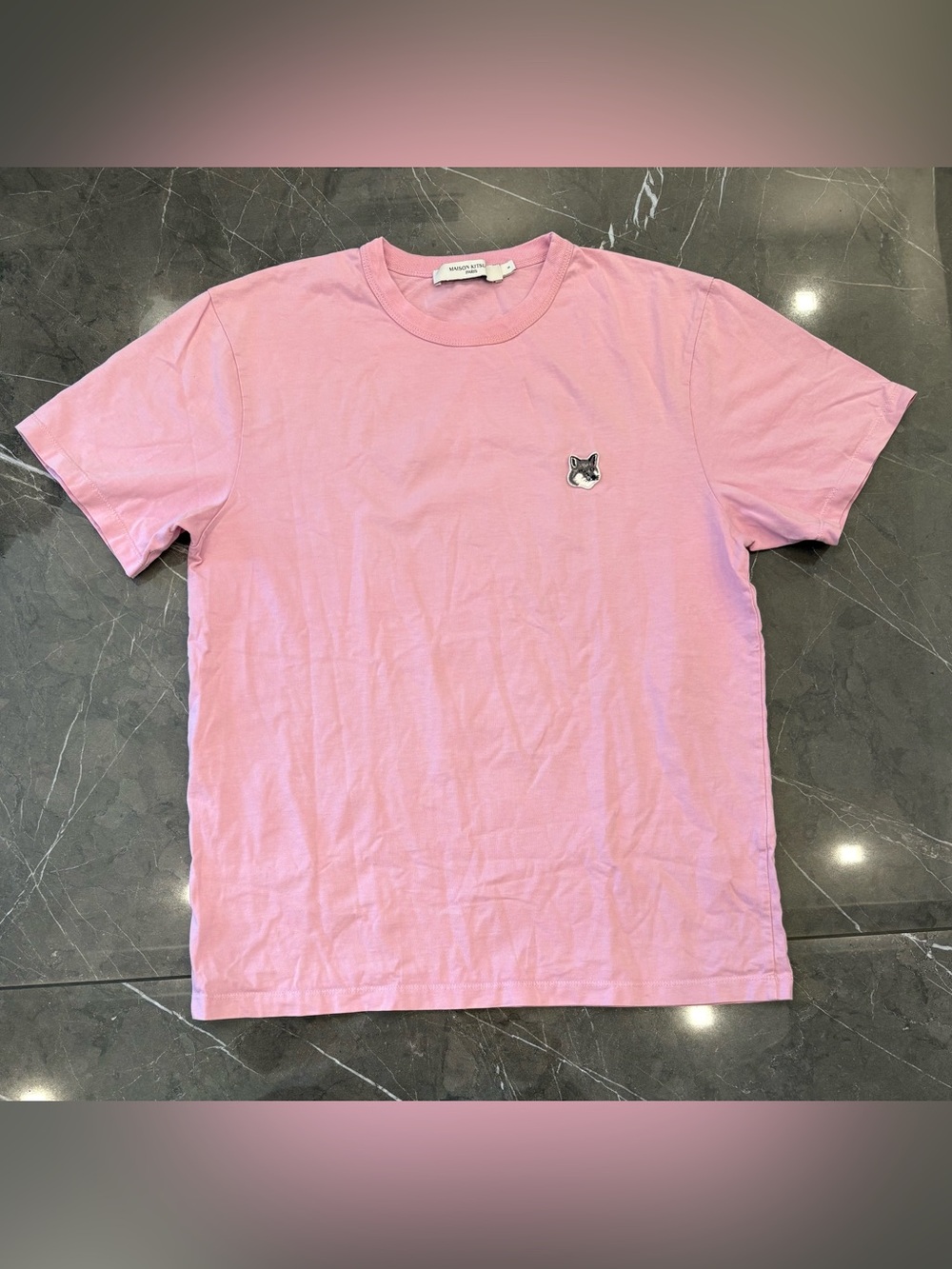 Maison Kitsune Fox Head T Shirt Pink Small